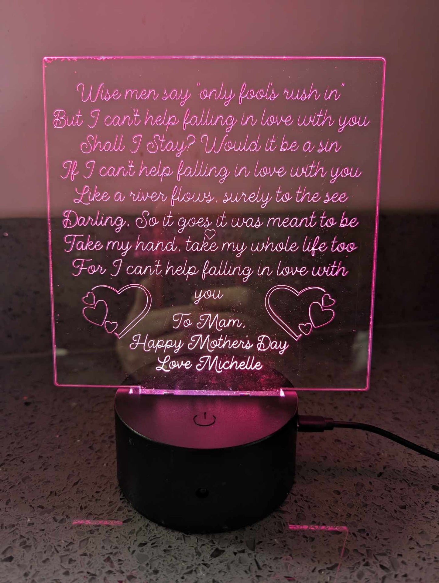 Personalised Light Changing Sign