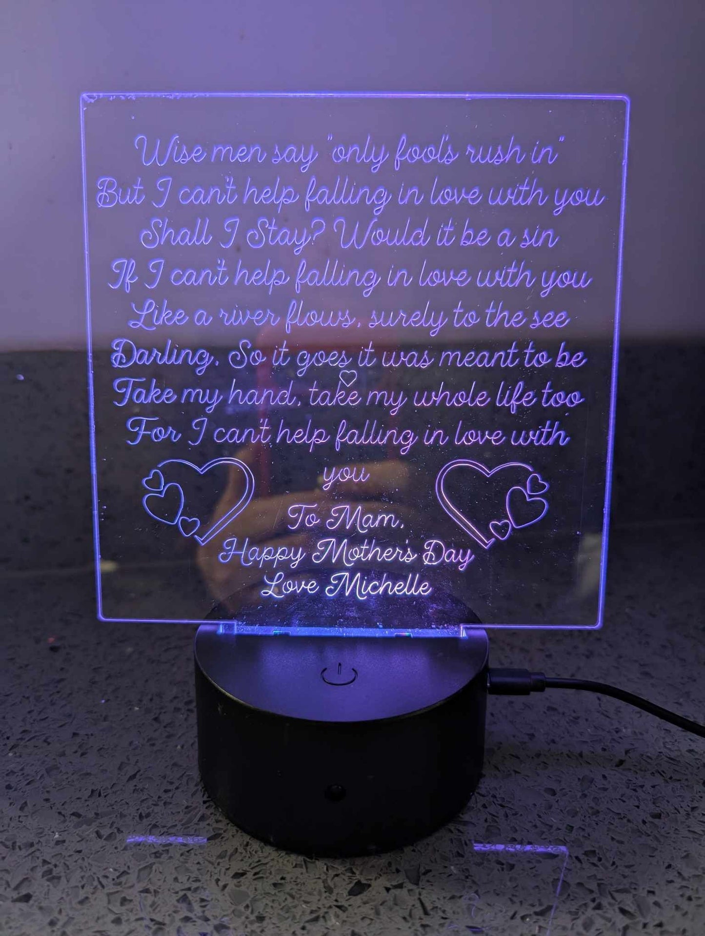 Personalised Light Changing Sign