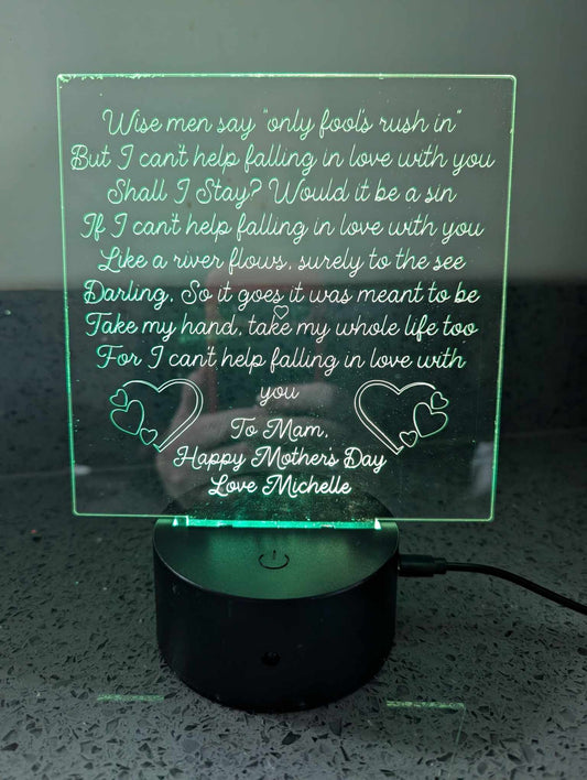 Personalised Light Changing Sign